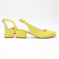 Босоніжки жовтого кольору на підборах Арт. 456-4/53Ок
