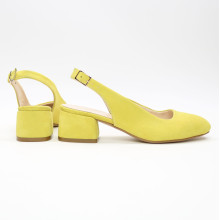 Босоніжки жовтого кольору на підборах Арт. 456-4/53Ок