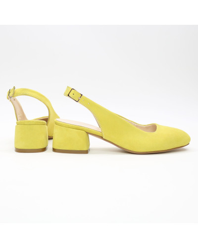 Босоніжки жовтого кольору на підборах Арт. 456-4/53Ок