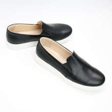 Мокасини із чорної шкіри Арт. Em-3