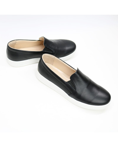 Мокасини із чорної шкіри Арт. Em-3