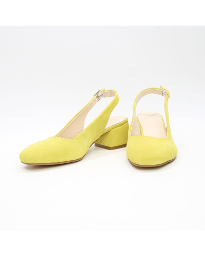 Босоніжки жовтого кольору на підборах Арт. 456-4/53Ок