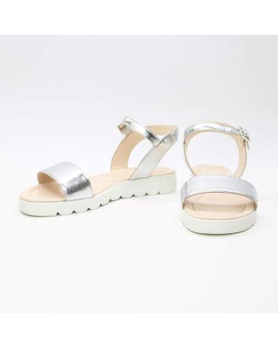 Босоніжки з срібного велюру Арт. 10-5