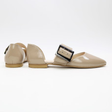 Бежеві лакові балетки з пряжкою Арт. 17-10