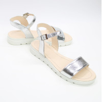 Босоніжки з срібного велюру Арт. 10-5