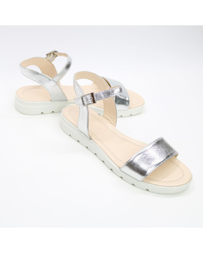 Босоніжки з срібного велюру Арт. 10-5