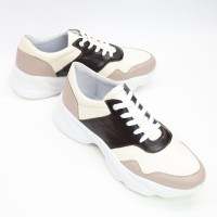 Бежеві шкіряні кросівки Арт. Kr-4/188