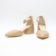 Босоніжки з карамельної шкіри з гострим носиком Арт. 657-4/w324Ок