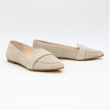 Бежеві замшеві балетки з гострим носком — витончений комфорт для кожного дня (Арт. 17‑7П)