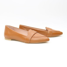 Руді шкіряні балетки з гострим носком — тепло й комфорт у повсякденному стилі (Арт. 17‑7П)