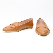 Руді шкіряні балетки з гострим носком — тепло й комфорт у повсякденному стилі (Арт. 17‑7П)