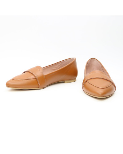 Кожаные балетки в рыжем цвете (Арт.17-7П)