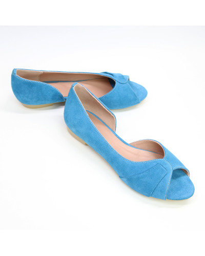 Балетки з замші блакитного кольору Арт. 05-2