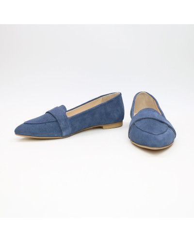 Балетки з замші кольору джинс Арт.: 17-7П