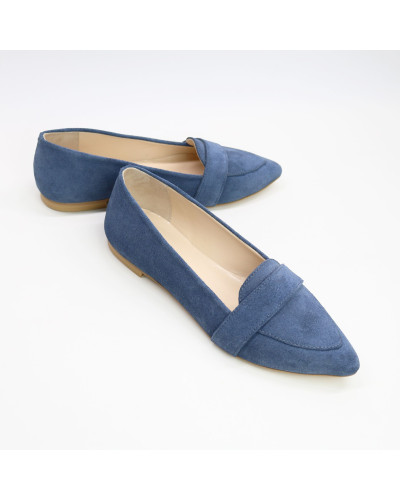Балетки з замші кольору джинс Арт.: 17-7П