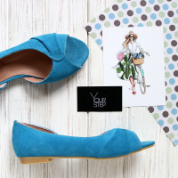 Балетки з замші блакитного кольору Арт. 05-2