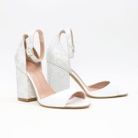 Босоніжки білого кольору на підборах Арт. 95-11/49Ок