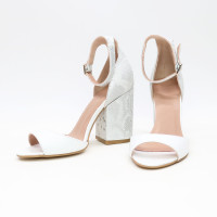 Босоніжки білого кольору на підборах Арт. 95-11/49Ок