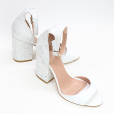 Босоніжки білого кольору на підборах Арт. 95-11/49Ок