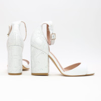 Босоніжки білого кольору на підборах Арт. 95-11/49Ок