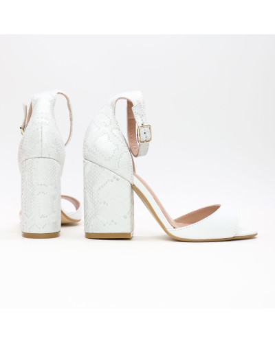 Босоніжки білого кольору на підборах Арт. 95-11/49Ок