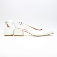 Слінгбеки з білої шкіри Арт. 457-3/53Ок