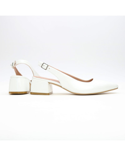 Слінгбеки з білої шкіри Арт. 457-3/53Ок