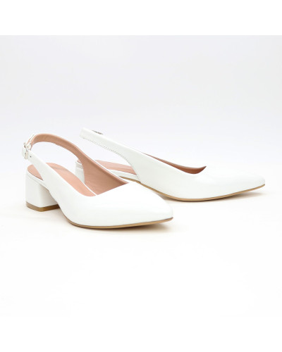 Слінгбеки з білої шкіри Арт. 457-3/53Ок