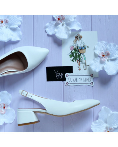 Слінгбеки з білої шкіри Арт. 457-3/53Ок