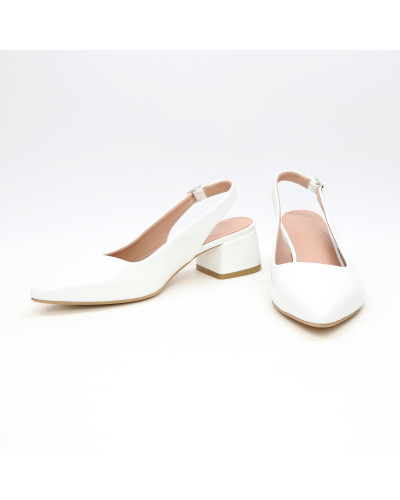 Слінгбеки з білої шкіри Арт. 457-3/53Ок