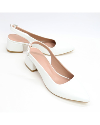 Слінгбеки з білої шкіри Арт. 457-3/53Ок