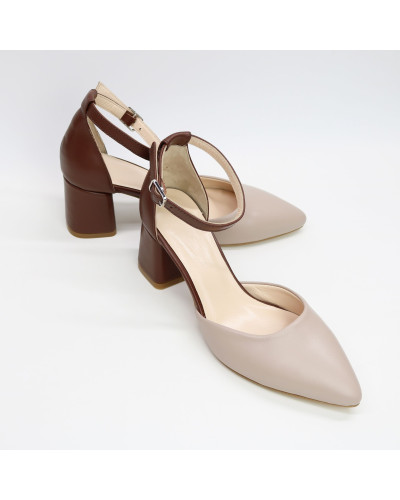 Бежеві босоніжки з гострим носом Арт. 657-4/47Ок