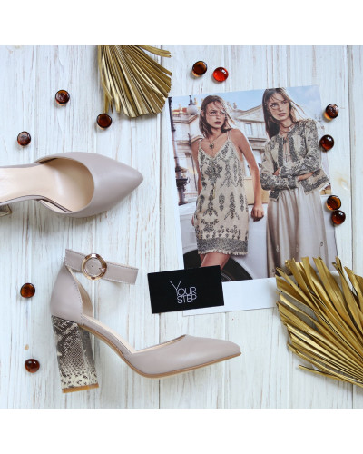 Босоніжки з бежевої шкіри Арт. 35-7/44Ок