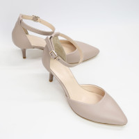 Босоніжки з бежевої шкіри з гострим носом Арт. 657-4/36