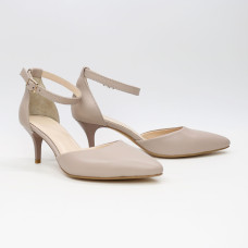 Босоніжки з бежевої шкіри з гострим носом Арт. 657-4/36