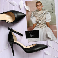 Босоніжки з чорної шкіри Арт. 35-7/35