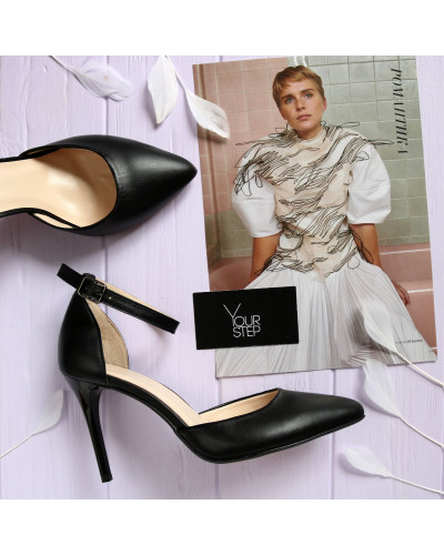 Босоніжки з чорної шкіри Арт. 35-7/35