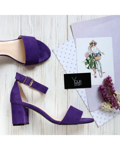 Босоніжки з фіолетового велюру Арт.: 615-3Ок