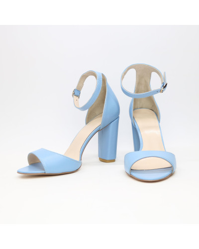 Босоніжки з блакитної шкіри Арт. 95-11/24Ок