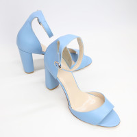 Босоніжки з блакитної шкіри Арт. 95-11/24Ок