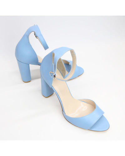 Босоніжки з блакитної шкіри Арт. 95-11/24Ок