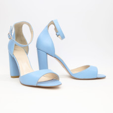 Босоніжки з блакитної шкіри Арт. 95-11/24Ок