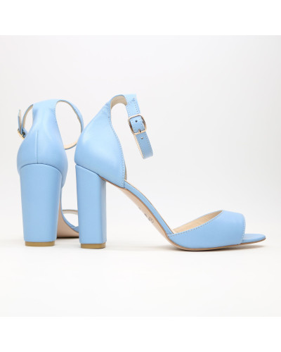 Босоніжки з блакитної шкіри Арт. 95-11/24Ок