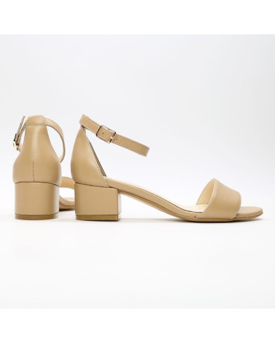 Босоніжки з карамельної шкіри на підборах Арт.: 615-3/415-32Ок