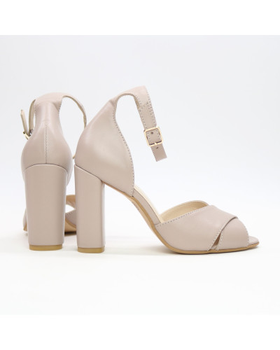 Босоніжки зі шкіри бежевого кольору Арт. 95-12/24Ок