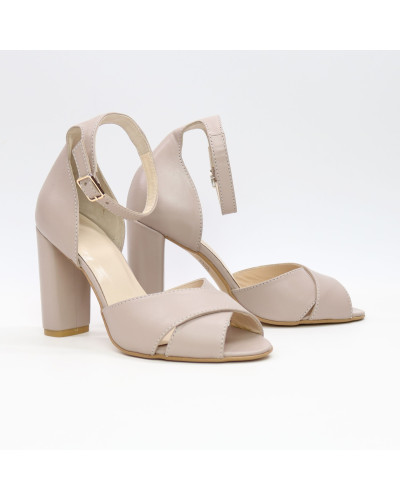 Босоніжки зі шкіри бежевого кольору Арт. 95-12/24Ок