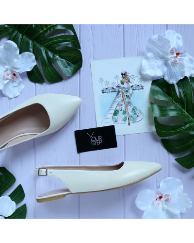 Слінгбеки з бежевої шкіри Арт.: 17-5