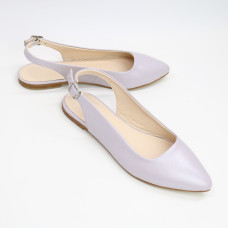 Жіночі слінгбеки з лілової шкіри з блискітками — стильний блиск літа 2026 (Арт. 17‑5)