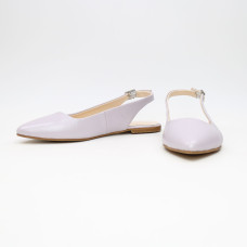 Жіночі слінгбеки з лілової шкіри з блискітками — стильний блиск літа 2026 (Арт. 17‑5)