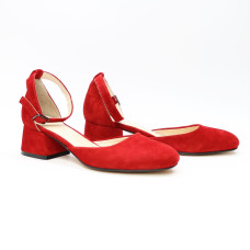 Червоні босоніжки на низьких підборах Арт. 456-5/53Ок